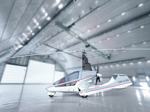 Gyroplane NISUS in hangar